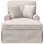 vidaXL Chaise lounge avec jupe Crème 157 x 91 x 91 cm ARES