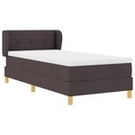 Lit à ressort vidaXL avec matelas en marron foncé  90x190 cm  tissu