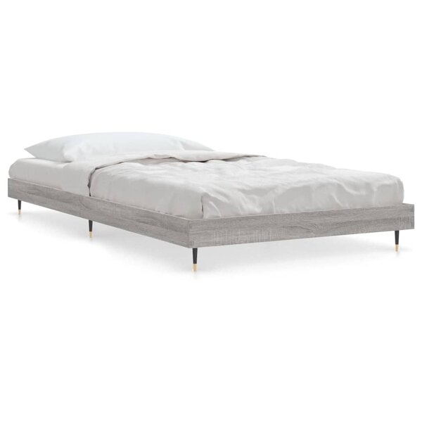 vidaXL Cadre de lit sonoma gris 90x200 cm bois d'ingénierie