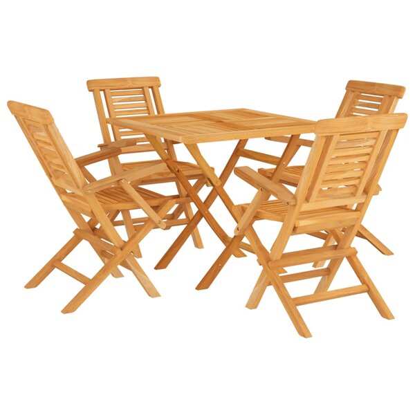 vidaXL Ensemble à manger de jardin 5 Pièces Bois de teck massif