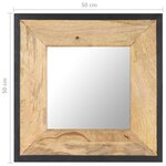 vidaXL Miroir 50x50 cm Bois de manguier massif