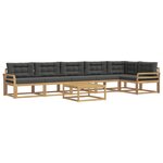 vidaXL Ensemble de canapés d'extérieur 7 Pièces Blanc et anthracite