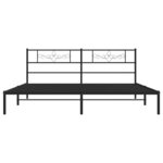 vidaXL Cadre de lit métal sans matelas avec tête de lit noir 183x213cm