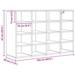 vidaXL Cabinet à chaussures avec étagère avec stockage chêne artisanal 103x30x51 cm