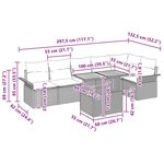 Ensemble de canapé de jardin 7 pièces vidaXL avec coussins en rotin synthétique noir
