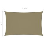 vidaXL Voile de parasol tissu oxford rectangulaire 2x4 5 m beige
