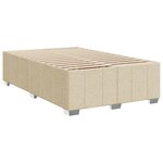 vidaXL Sommier à lattes de lit avec matelas crème 120x190 cm tissu