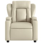 vidaXL Fauteuil inclinable Crème Similicuir