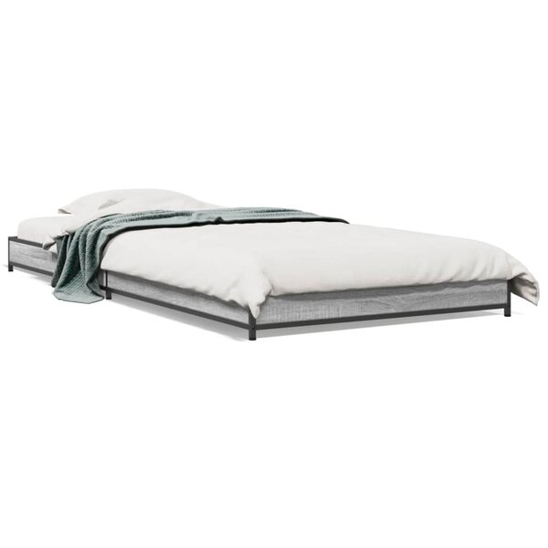 vidaXL Cadre de lit sans matelas sonoma gris 90x200 cm