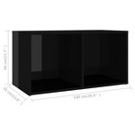 vidaXL Meuble TV Noir brillant 72x35x36 5 cm Aggloméré