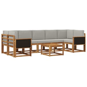 vidaXL Ensemble de canapés d'extérieur 6 pc Naturel et gris clair