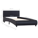 vidaXL Cadre de lit avec LED sans matelas noir 100x200 cm