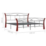 vidaXL Cadre de lit sans matelas noir métal 140x200 cm