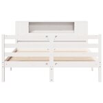 vidaXL Lit bibliothèque sans matelas blanc 135x190 cm bois pin massif