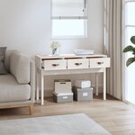 vidaXL Table console Blanc 114x40x75 cm Bois massif de pin