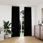 vidaXL Rideaux occultants avec crochets 2 Pièces Velours Noir 140x245 cm