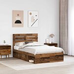 vidaXL Cadre de lit Bois ancien 135 x 190 cm Pin massif