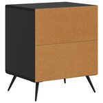 vidaXL Cabinet de chevet 2 Pièces Noir 43 x 34 5 x 50 cm