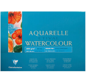Bloc Etival 25F grain fin 36x48 200g encollé 4 côtés CLAIREFONTAINE