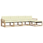 vidaXL Ensemble de canapés d'extérieur 5 Pièces Blanc et crème