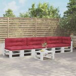 vidaXL Coussins de palette 7 Pièces rouge bordeaux tissu