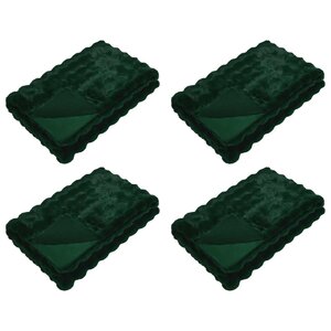 vidaXL Couverture en Fourrure de Lapin Synthétique 4 Pièces Vert foncé