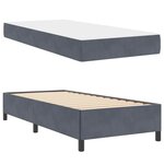 vidaXL Cadre de lit avec matelas Gris foncé 90 x 190 cm tissu