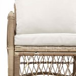 vidaXL Chaise de jardin avec coussin Beige 73 x 61 x 77 cm polyrotin