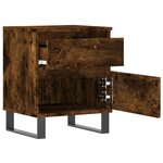 vidaXL Tables de chevet 2 Pièces chêne fumé 40x35x50 cm bois ingénierie