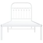 vidaXL Cadre de lit métal avec tête de lit blanc 80x200 cm