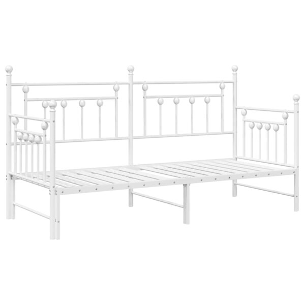 vidaXL Cadre de lit de jour avec tête de lit Blanc 75 x 190 cm Acier