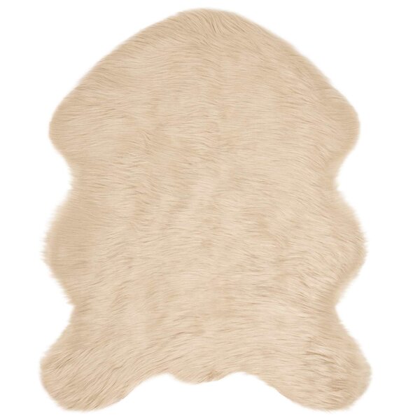 vidaXL Tapis en fausse Tafalla Beige 50 x 80 cm Polyester