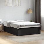 vidaXL Cadre de lit sans matelas noir 150x200 cm