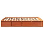 vidaXL Cadre de lit avec stockage Marron cire 140 x 200 cm Bois massif