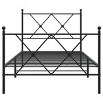vidaXL Cadre de lit métal sans matelas avec pied de lit noir 90x190 cm