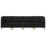 vidaXL Canapé modulaire avec rangement 4 Pièces Noir Tissu