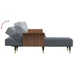 vidaXL Canapé-lit en forme de L gris 279x140x70 cm velours