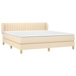 vidaXL Sommier à lattes de lit avec matelas Crème 180x200 cm Tissu