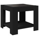 vidaXL Table basse avec LED noir 53x53x45 cm bois d'ingénierie