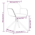 vidaXL Chaises pivotantes à manger lot de 2 Gris foncé Velours