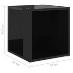 vidaXL Table d'appoint Noir brillant 33x33x34 5 cm Aggloméré