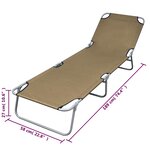 vidaXL Chaise longue pliable avec dossier réglable Taupe