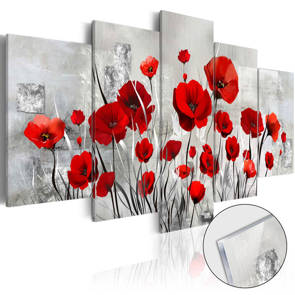 Tableau sur verre acrylique - scarlet cloud [glass] l x h en cm 200x100