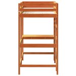 vidaXL Lit superposé avec bureau cire marron 100x200cm bois pin massif