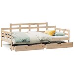 vidaXL Lit de jour avec tiroirs sans matelas 90x190 cm bois massif
