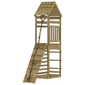 vidaXL Maisonnette de jeu avec mur d'escalade bois de pin imprégné