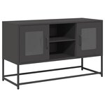 vidaXL Meuble TV noir 100 5x39x60 5 cm acier