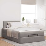 vidaXL Cadre de lit ottoman avec matelas taupe 120x200 cm tissu