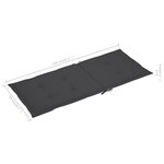 vidaXL Chaises de jardin lot de 2 et coussins anthracite Bois de teck