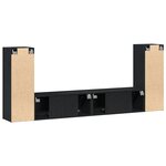 vidaXL Ensemble meuble TV 4 pièces - Murale  Chêne noir  Bois reconstitué